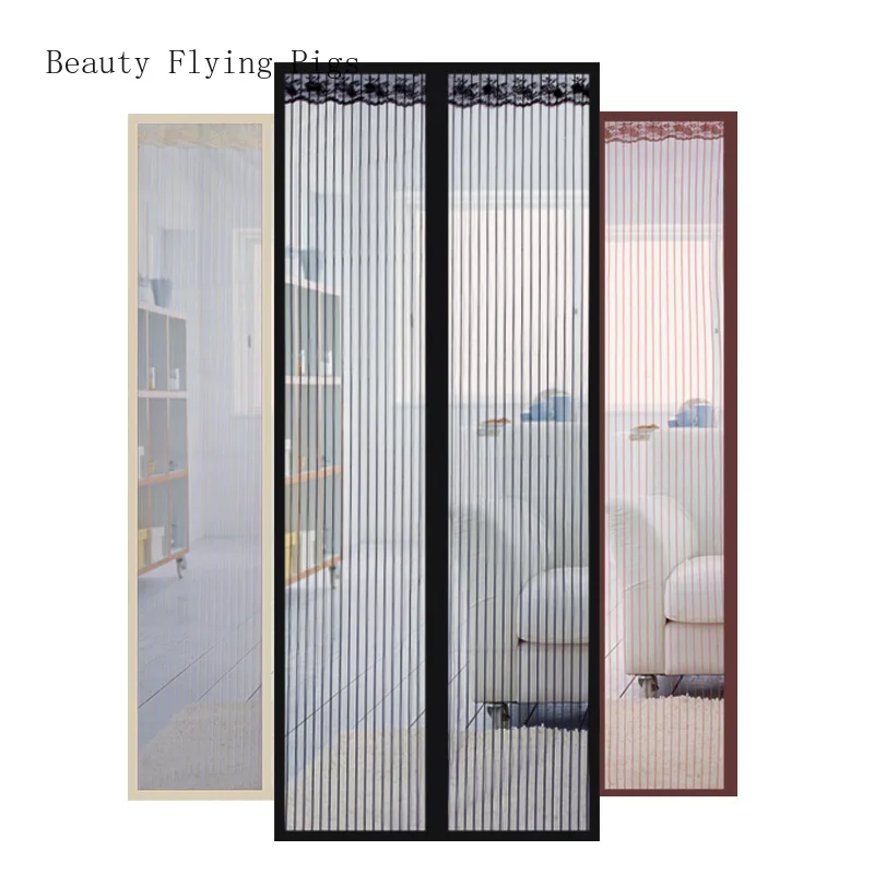 

Summer magnetic soft screen door encryption mute anti-mosquito stripe curtain free from magnetic strip screen sand door velcro