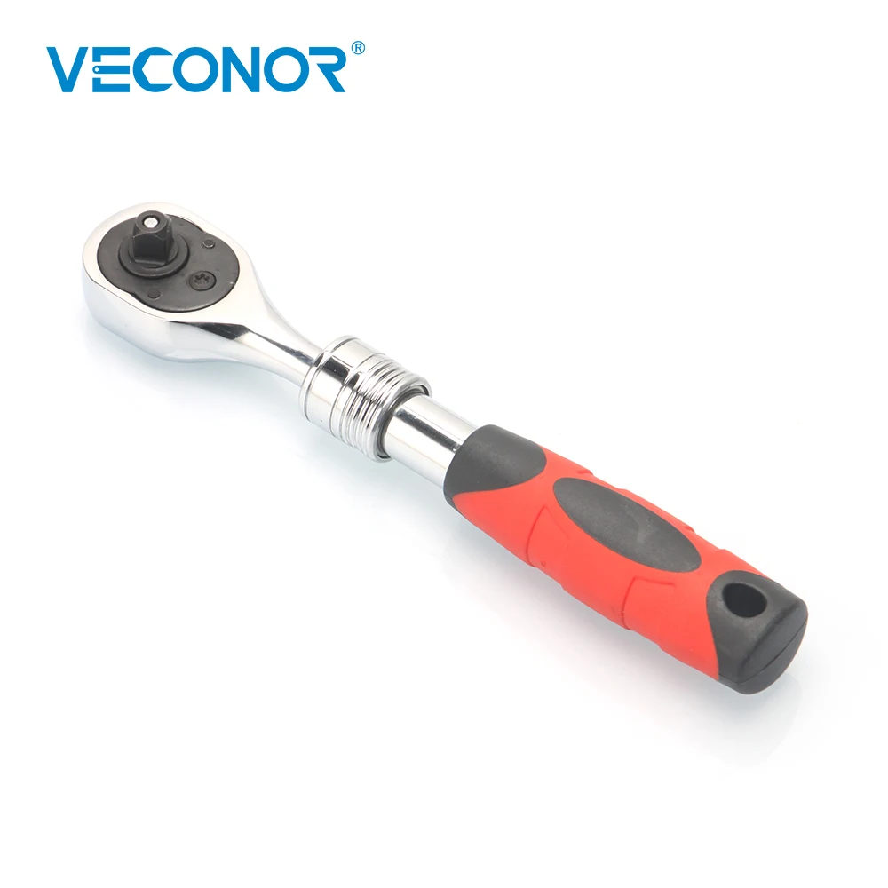 Veconor 1/4" Telescopic Adjustable Socket Wrench 72 Teeth Ratcheting