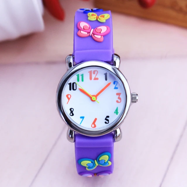 2018 children girls gifts quartz silicone strap watches 3D cartoon butterfly fas 2018 children girls gifts quartz silicone strap watches 3D cartoon butterfly fas