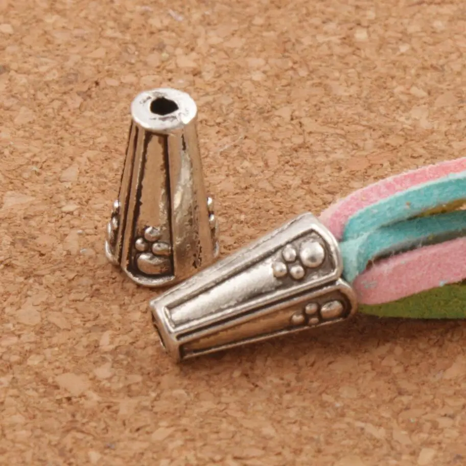 Dots Cone End Caps Bead Cap 7.8x7.7mm 300pcs Antique Silver Jewelry