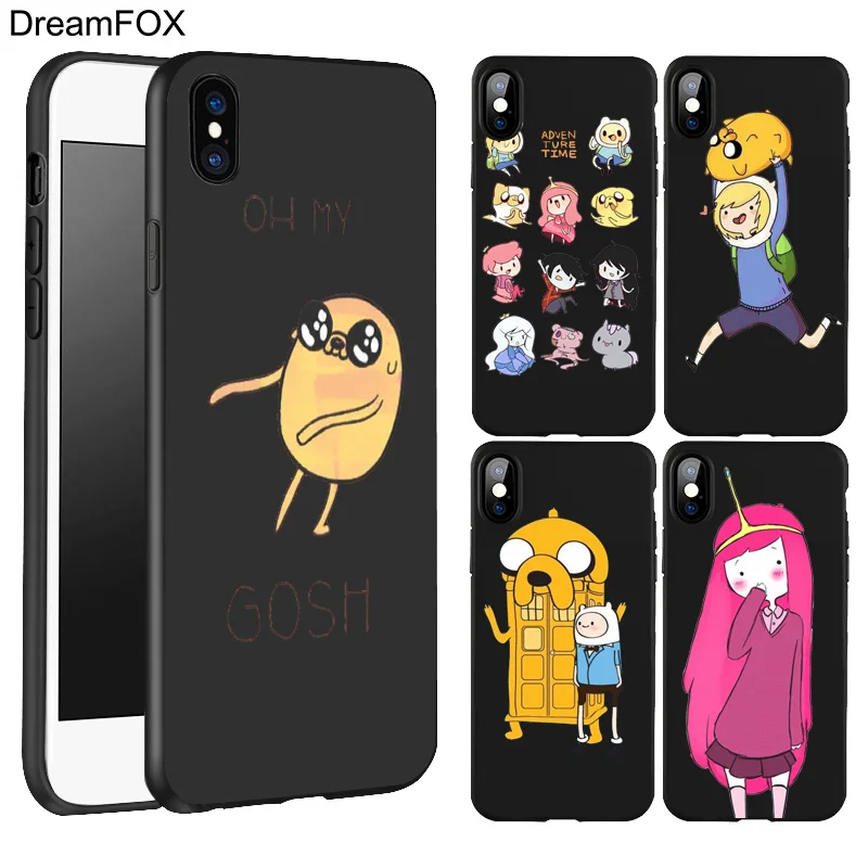 Beste L001 Adventure Time Black Soft TPU Silicone Case Cover Voor Apple iPhone XR XS Max X 8 7 6 6 s Plus 5 5 s 5g SE