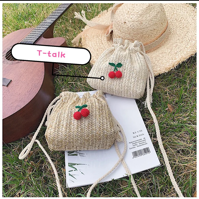 

2019 New Fashion String Embroidery Bucket Bags Women hemp rope Handbags Female Casual Simple Messenger Bags Shoulder Bags