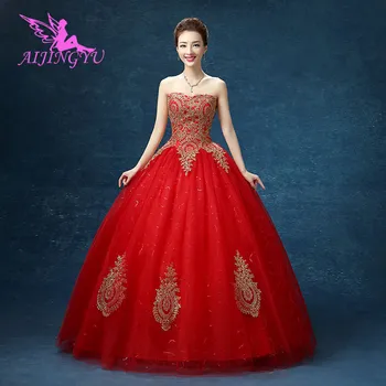 

AIJINGYU 2018 sexy free shipping new hot selling cheap ball gown lace up back formal bride dresses wedding dress WK664