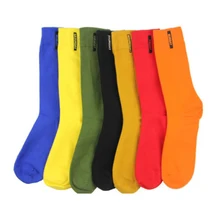 Cotton Crew Socks Men Solid Business Party Mens 2018 Compression Socks British Style Casual Weekly Socks Colorful Stocking Long