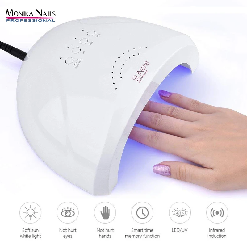 

Monika Nails SUN-one Nail Polish Dryer with 30 LEDs Professional 48W UV Led Nail Lamp with Automatic Sensor 3 Timers