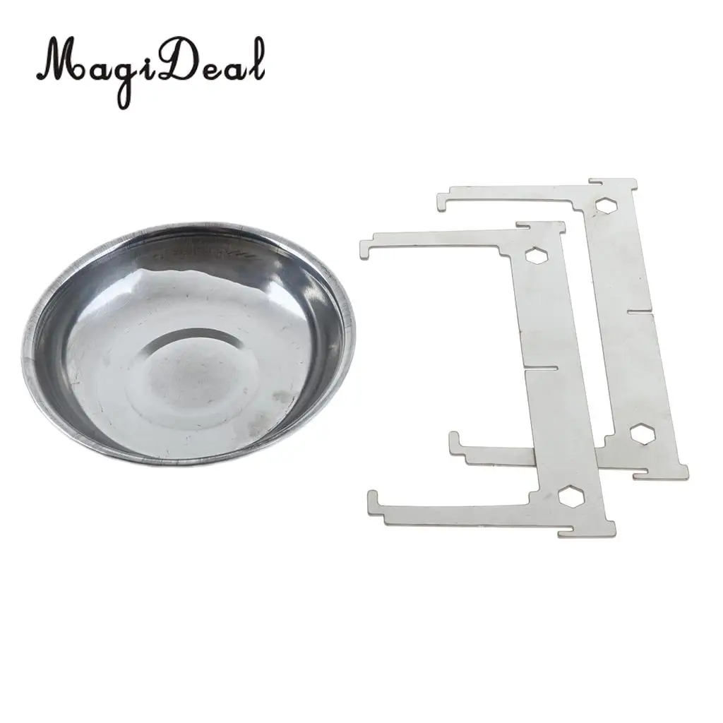 MagiDeal Camping Mini Alcohol Stove Stand Rack Spirit Burner Tray Furnace Stove Set