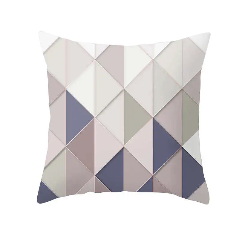 

45X45cm 1PC Geometric Print Polyester Square Pillow case Sofa Throw Cushion Cover Home Sheets Decorative Pillows Faux 19Apr3