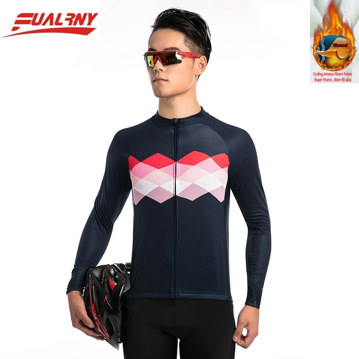 

Winter Cycling Jersey/winter Thermal Fleece jersey /MTB Bike Clothes For Man Bright chest 2018 Team FUALRNY Fleece Ropa Ciclismo