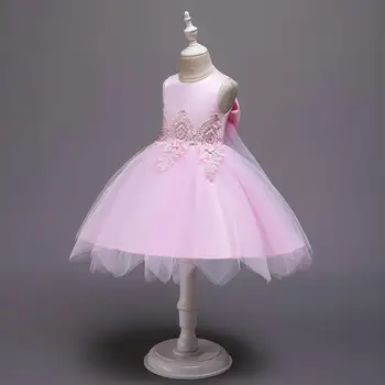 

new girls dress princess dress girl Wedding presiding dress sleeveless Birthday party Stage performance tutu dress girl