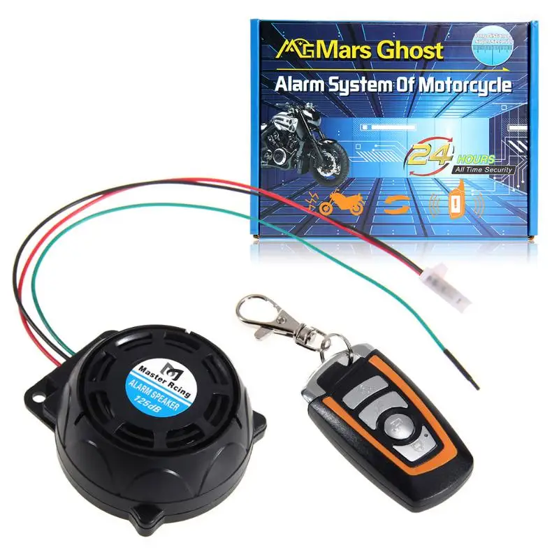 

12V Motorcycle Anti-theft Security Alarm System Burglar Alarm Remote Control Security Engine 125db