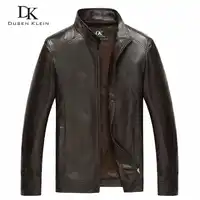 Luxury Man Genuine sheepskin leather jacket Brand Dusen Klein men slim Designer spring leather coats Black/Brown 14B0109