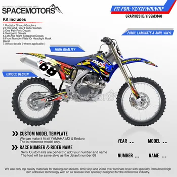 

MotoSpace Customized Team Graphics Backgrounds Decals 3M Stickers For YAMAHA YZF250 YZF450 06-09 WR250F 07-13 WR450F 07-11 148