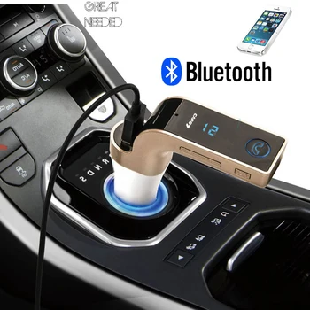 

Bluetooth Car FM Transmitter Handsfree LCD Display Car Kit MP3 Music Player TF Radio Adapter With Single USB Mic Car Charger
