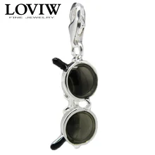 Черные эмалированные солнечные очки в стиле хиппи Шарм pendnant Новинка женские Томас стильные подвески друг подарок модный для браслета из серебра