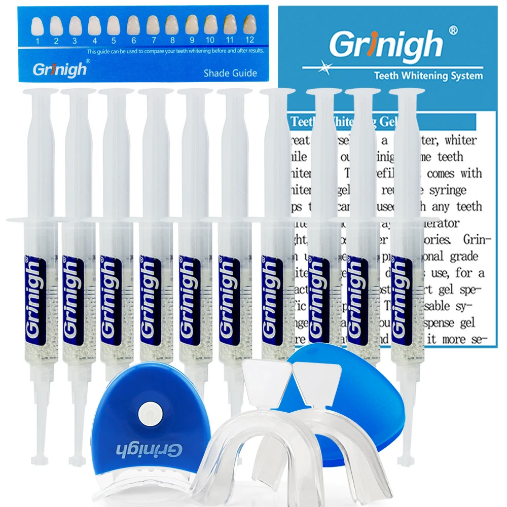 Grinigh 6 Hydrogen Peroxide Home Teeth Whitening Kit with Mouth Trays