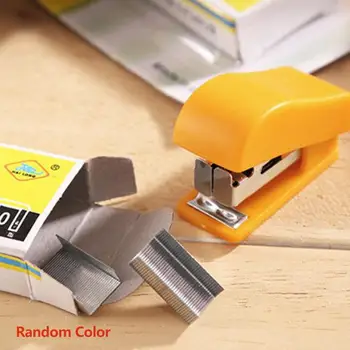 

1set (1 Pc Stapler+staples) 3 Colors Random Colorful Mini Stapler Portable Stapler For 10# Staples Stationery Office Learning