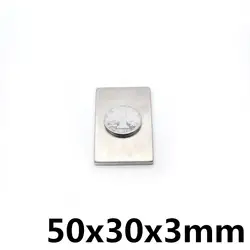 1Pcs50x30x3mm неодимовый магнит блок N35 постоянный супер сильный, мощный маленькие магнитные магниты квадратный 50*30*3 мм