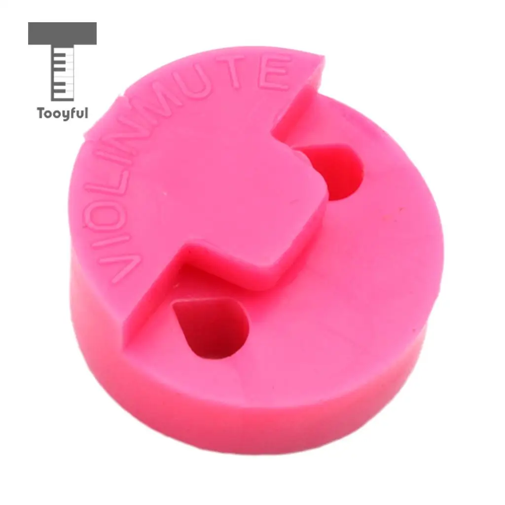 Tooyful Durable Rubber Violin Mute Sordine Silencer Pink DIY String Instrument Accessory for Violinist Beginner