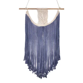 

Hand Weaving Purple Colored Tapestry Living Room Bedroom Hangings Handicraft Pure Cotton Yarn Background Backdrop Decoration