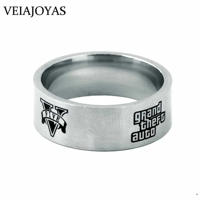 Stainless Steel Ring Game GTA5 Grand Theft Auto V Ring Metal Finger Men