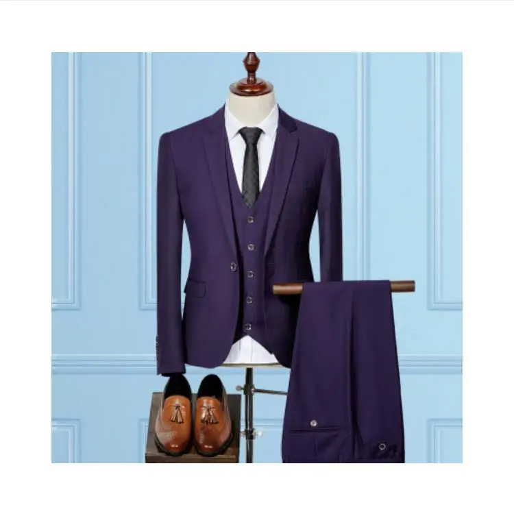 

(Jacket+Vest+Pants)2019 New Arrival High Quality Men Suits Fashion Men's Slim Fit Business Wedding Suit Men Wedding Suit