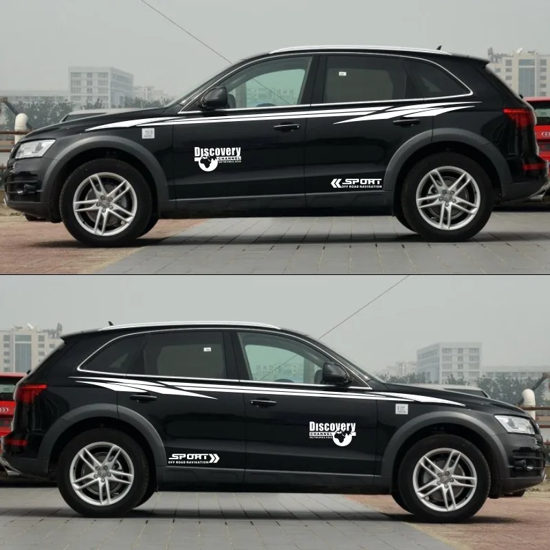 World Datong, Спортивная Автомобильная наклейка для Audi Q3 Q5 Q7, Дискавери, Спортивная наклейка, автомобильный Стайлинг, боковая дверь, хвост, Декоративная Виниловая наклейка - Название цвета: option 2