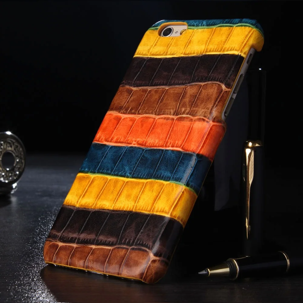 bilder für Solque Reale Echtes Leder-kasten Für iPhone 7 Plus-telefon Luxury Bunte Gestreifte Hard Shell Cover Cases 3D Crocodile Design bilder für Solque Reale Echtes Leder-kasten Für iPhone 7 Plus-telefon Luxury Bunte Gestreifte Hard Shell Cover Cases 3D Crocodile Design