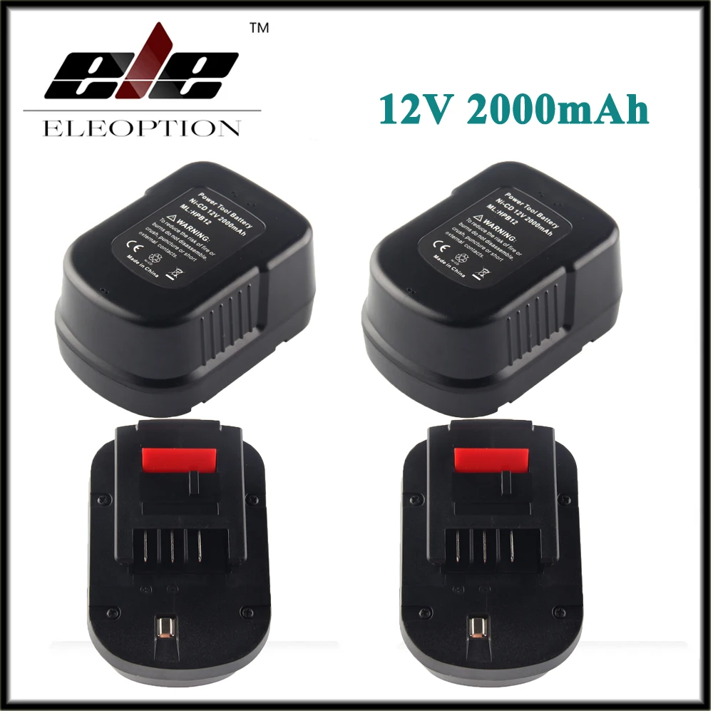 

4x New 12V 2000mAh Ni-CD Battery For Black & Decker FSB12 BD1204L BD-1204L B-8315 BPT1047 A12 HPB12 A12-XJ A12EX A1712 FS120B
