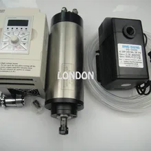 CNC Комплект шпинделя ER11 диаметр 80 мм 220 В 1.5KW шпиндель водяного охлаждения двигателя+ 1 шт водяной насос+ водопровод+ 1 шт. 1.5kw инвертор