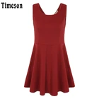 Save 10.07 on Women Summer Dresses Sleeveless Sexy Backless Women Tunic Dress Solid Pleasted A-Line Casual Red Femme Party Dresses Vestidos