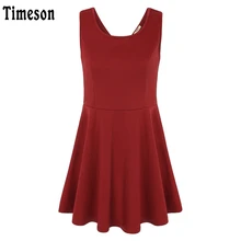 Women Summer Dresses Sleeveless Sexy Backless Women Tunic Dress Solid Pleasted A-Line Casual Red Femme Party Dresses Vestidos