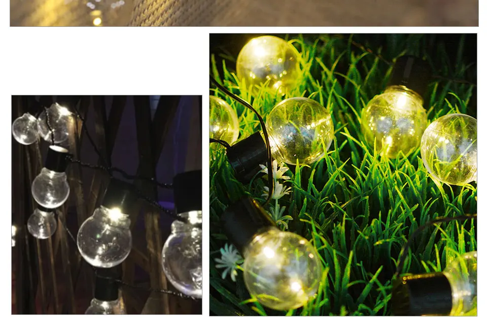 Solar Garland LED String Light Balls Outdoor Party Wedding Garden Light Chain (17)