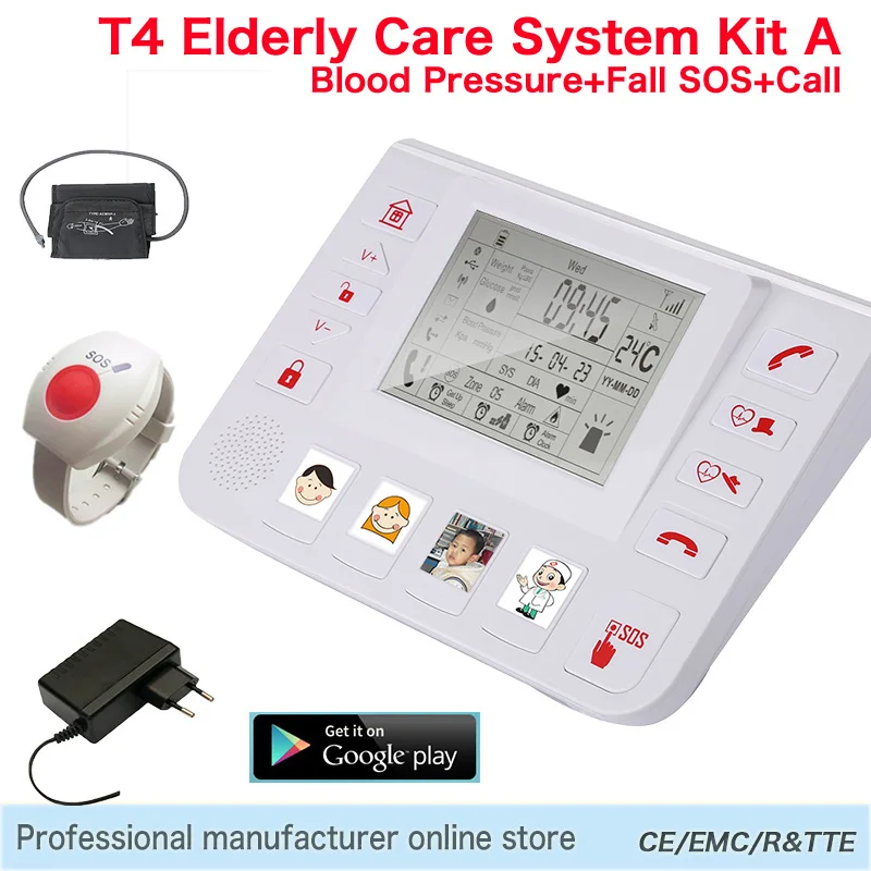 GPRS GSM Telecare Unite Alarm System Measure Blood Pressure Heart Rate
