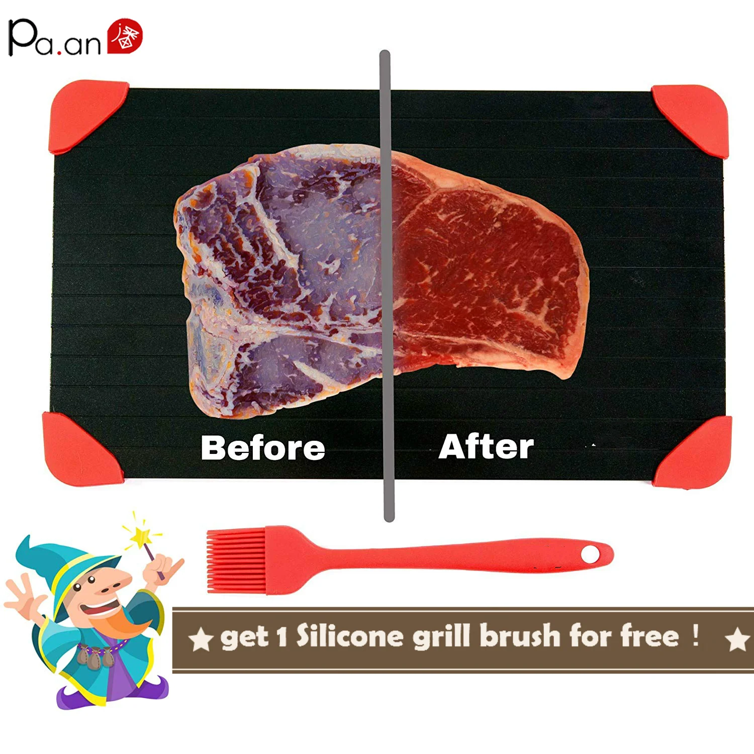 

Magic Alumni Meat Defrosting Tray Fast Meat Thawing Plate Frozen Foods Defroster Fish Chicken Thawing Tray Kitchen Poultry Tools