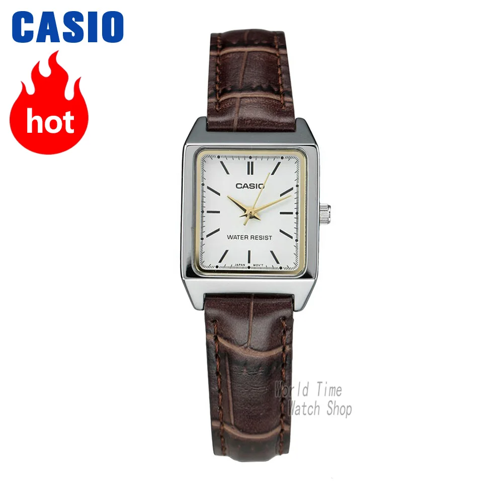 Casio watch Analogue Women's quartz watch small square watch retro trend pointer waterproof watch LTP-V007
