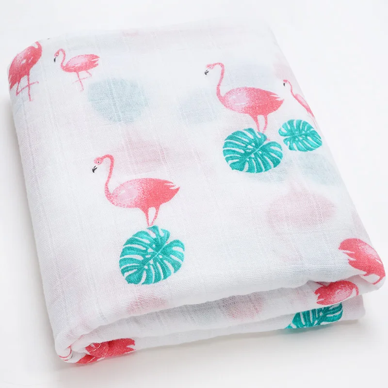 Muslinlife детское одеяло s, мягкое одеяло для новорожденных, хлопковое, бамбуковое, многофункциональное, как одеяло для коляски, одеяло для комнаты с кондиционированием воздуха - Цвет: flamingos
