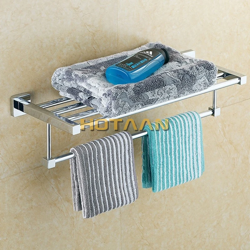 Горячая,, вешалка для полотенец в ванную, модная квадратная стойка для полотенца, 60 см полотенцесушитель из нержавеющей стали YT-4016