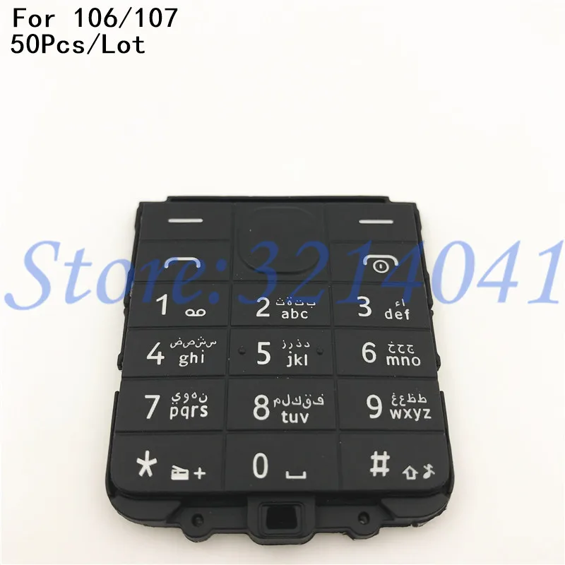 

50Pcs/Lot Original Main Menu English Or Arabic Keypad Keyboard Buttons Cover Case For Nokia 106 107