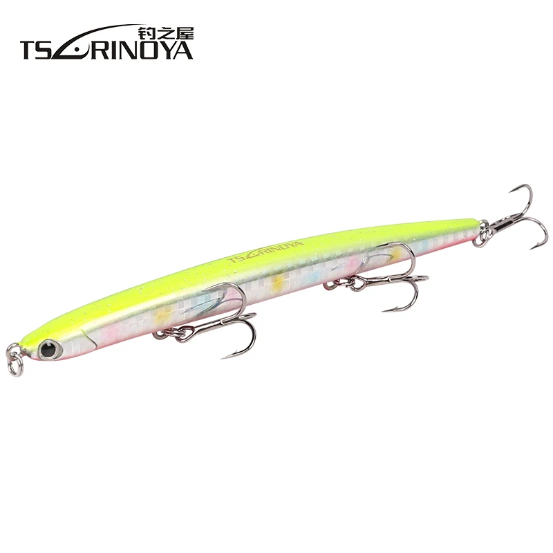 TSURINOYA DW47 Sinking Pencil Fishing Lure 12g 110mm Lures BKK Hooks Slim Hard Artificial Bait Fishing Lures Wobble TSURINOYA DW47 Sinking Pencil Fishing Lure 12g 110mm Lures BKK Hooks Slim Hard Artificial Bait Fishing Lures Wobble
