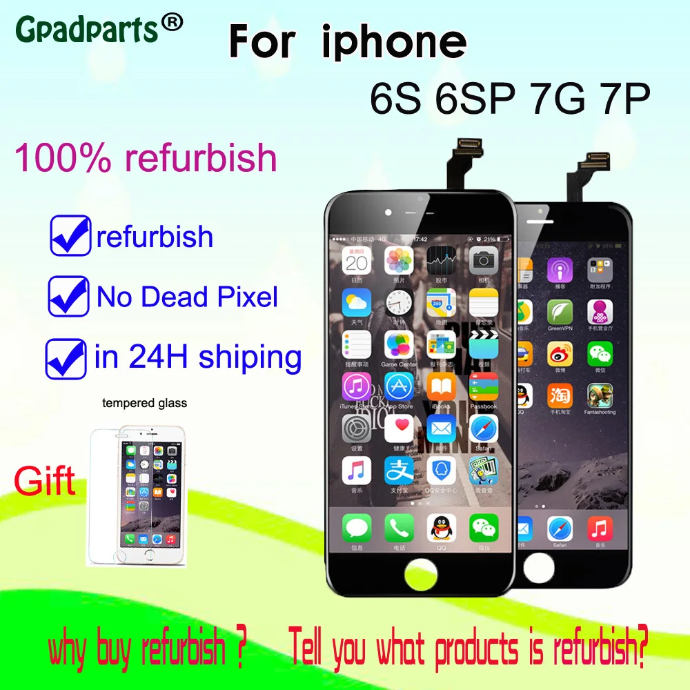 

Original Refurbish For Apple iphone 6 6S 7G LCD 3D Touch Screen Digitizer Assembly Replacement display 6s 7 plus with LOGO