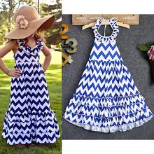 Летнее платье для девочек; детские длинные платья в волнистую полоску для девочек; вечерние платья принцессы; нарядное платье для детей; платье для дня рождения