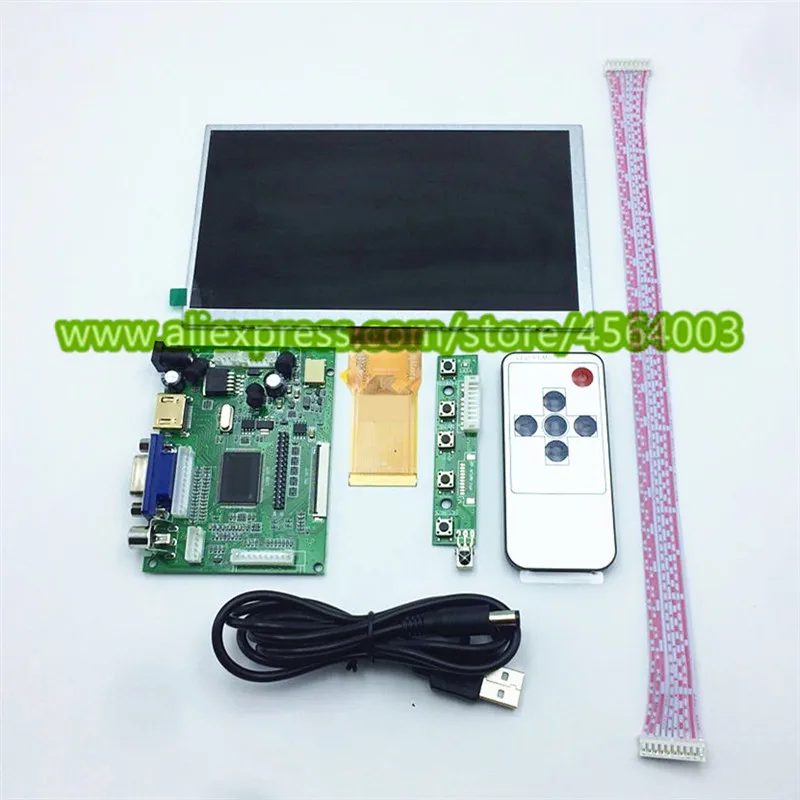 7 дюймов Высокое разрешение 1024*600 LVDS Raspberry Pi 7300101463 E231732 ЖК-дисплей монитор управление доской драйвера HDMI VGA 2AV комплект