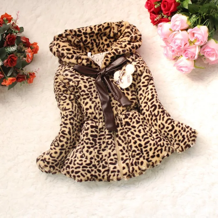 Зимняя Детская одежда, леопардовое меховое Пальто меховое пальто для девочек 6032