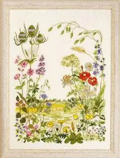 CS-679 cross stitch kit flower field poppy lavender dandelion Permin 70-2316 Spiders .jpg