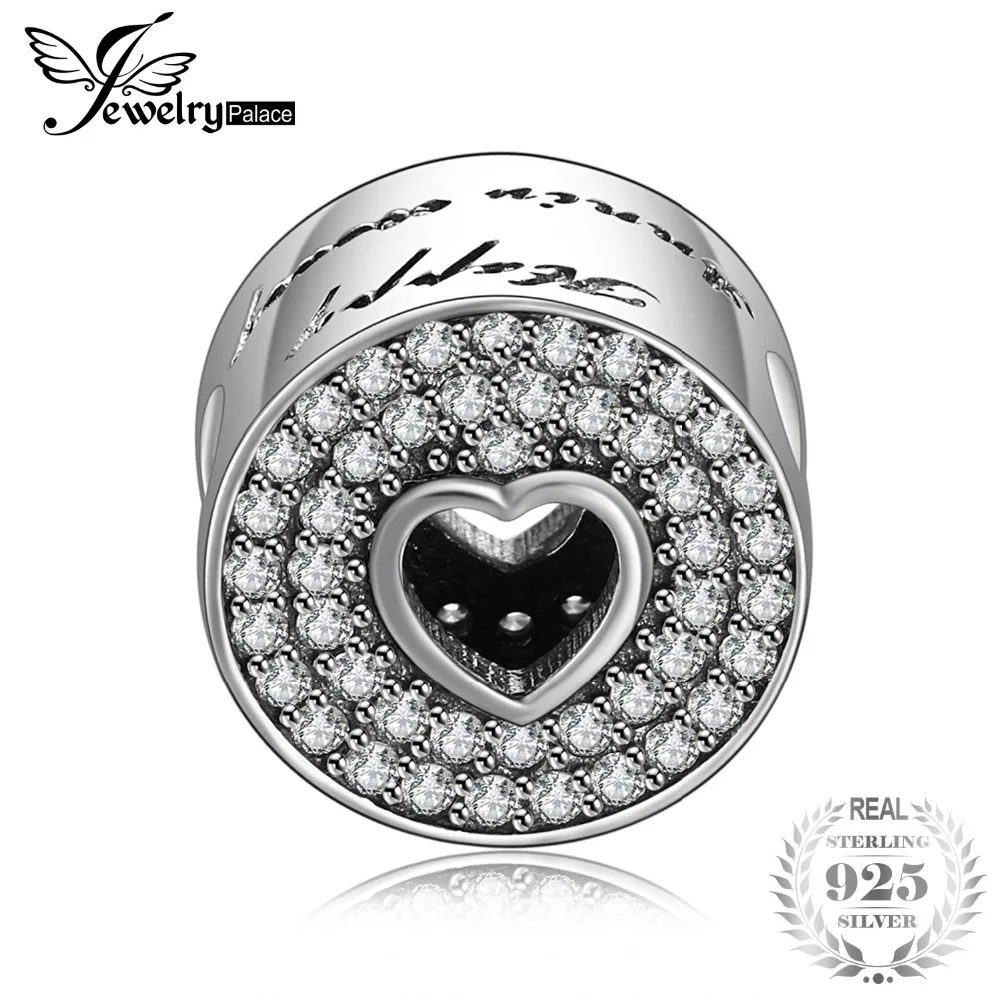 

Jewelrypalace 925 Sterling Silver Bad love Fadeway Black Cubic Zirconia Heart Beads Charms Fit Bracelets Gifts For Women