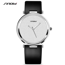 SINOBI Mens Ultrathin Wrist Watches Luxury Brand Leather Watchband Males Waterproof Quartz Clock Montre Homme Marque