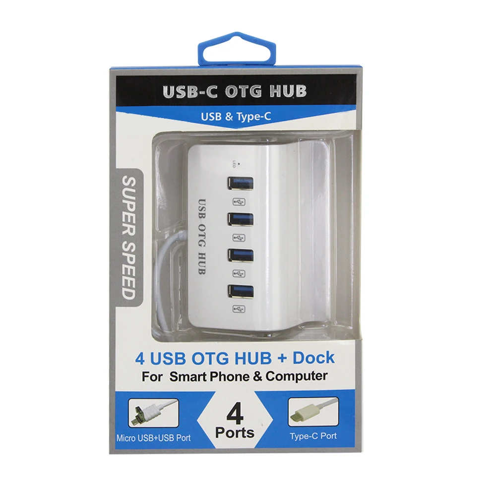 Original Type-C USB 3.0 HUB 4 Ports OTG  Splitter With Phone Holder High Speed 5Gbps Splitter Adapter For Macbook Accessories