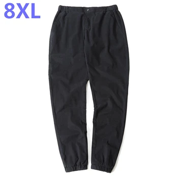 

2018 new plus size 9XL Casual Men Pants Solid Color Health Pants Loose Breathable Push-up Straight Joggers Men's Sweatpants