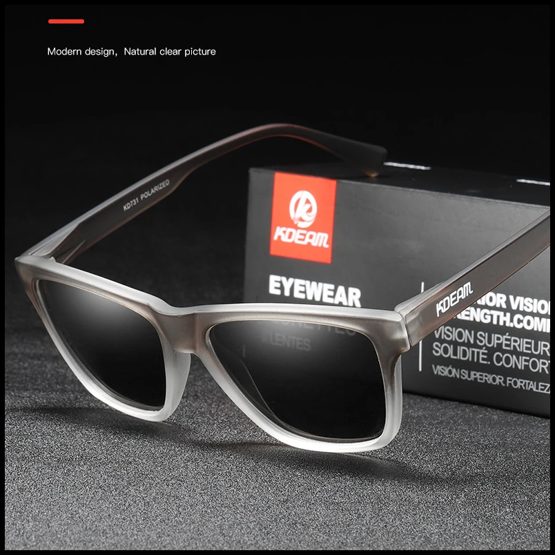 

Sunglasses Men KDEAM Brand Driving Polarized Square Frame Sun Glasses Men's Goggle UV400 Gafas De Sol Male Sport Sunglasses
