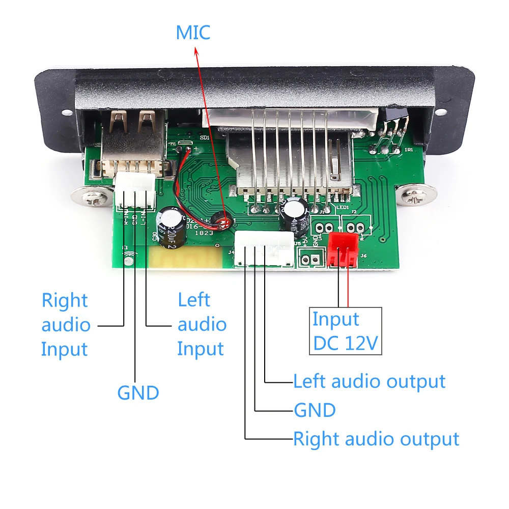 Bluetooth декодер плата вызова модуль дистанционного управления Поддержка SD карты u-диск FM AUX подходит для DIY 3,7 в 5 в 12 В 24 в 36 в MP3 WAV